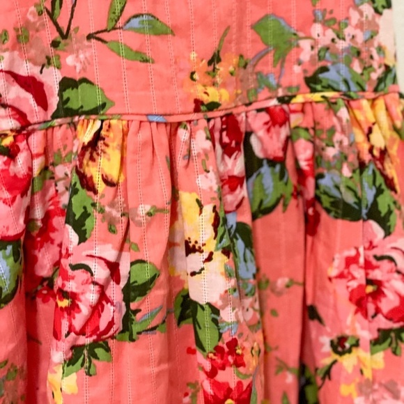 Zunie | Girls Orange and Pink Pleated Sundress with Flutter Sleeves - Picture 3 of 3